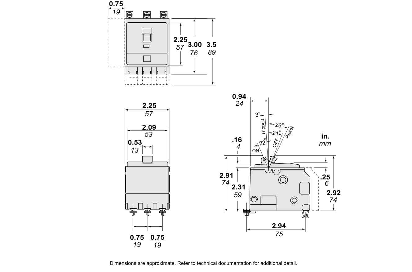 QOB3601021 - Square D - Molded Case
 Circuit Breakers