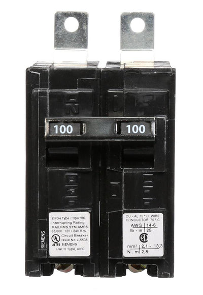 B2100HH - Siemens 100 Amp 2 Pole 240 Volt Molded Case Circuit Breaker