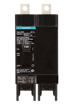 BQD2100 - Siemens 100 Amp 2 Pole 480 Volt Bolt-On Molded Case Circuit Breaker