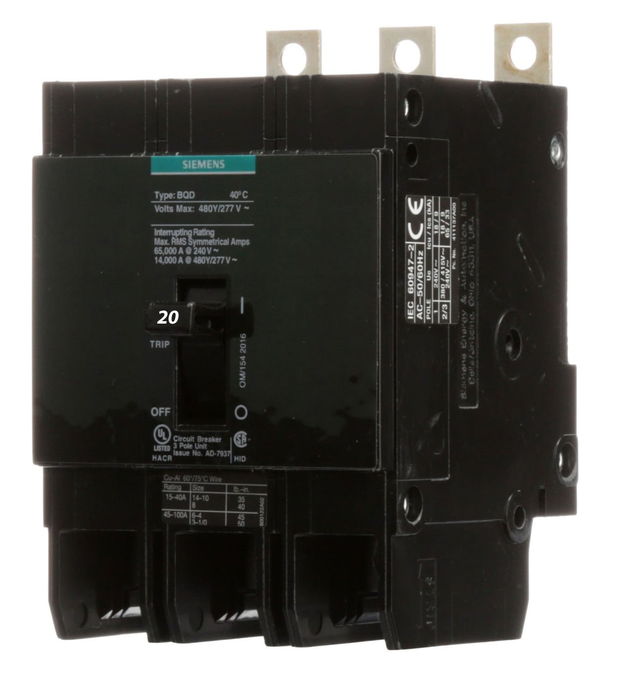 BQD320 - Siemens - 20 Amp Molded Case Circuit Breaker