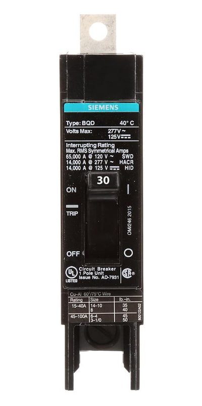 BQD6130 - 30 AMP, Single Pole, 347/600 VOLT, SIEMENS/ITEX