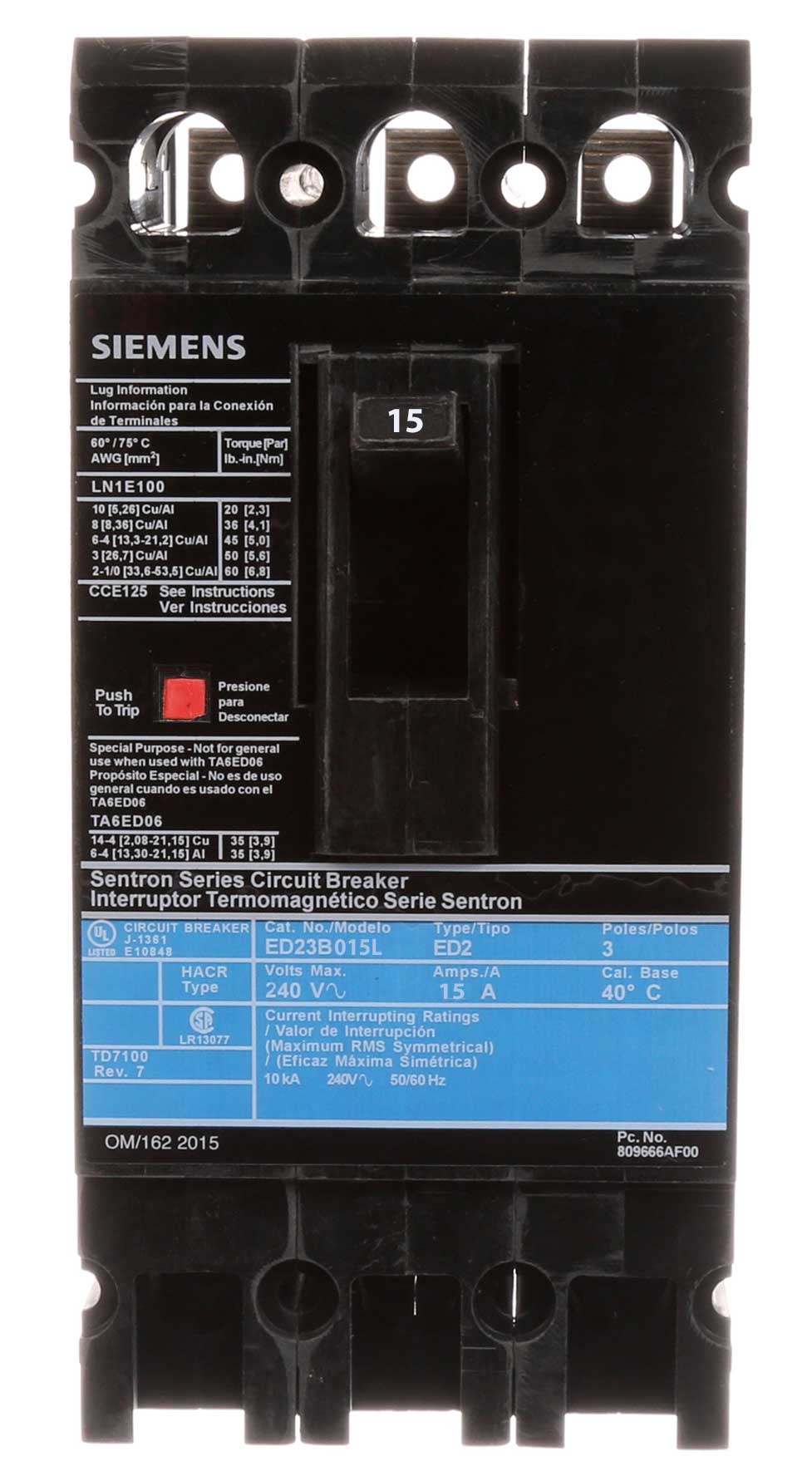 ED23B015L - Siemens - Molded Case Circuit Breaker