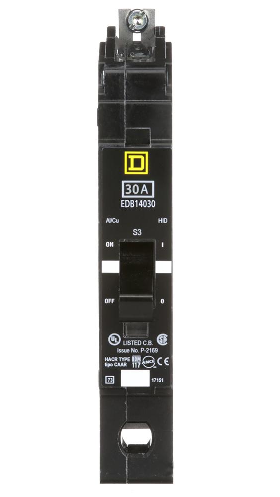 EDB14030 - Square D 30 Amp 1 Pole 277 Volt Bolt-On Circuit Breaker