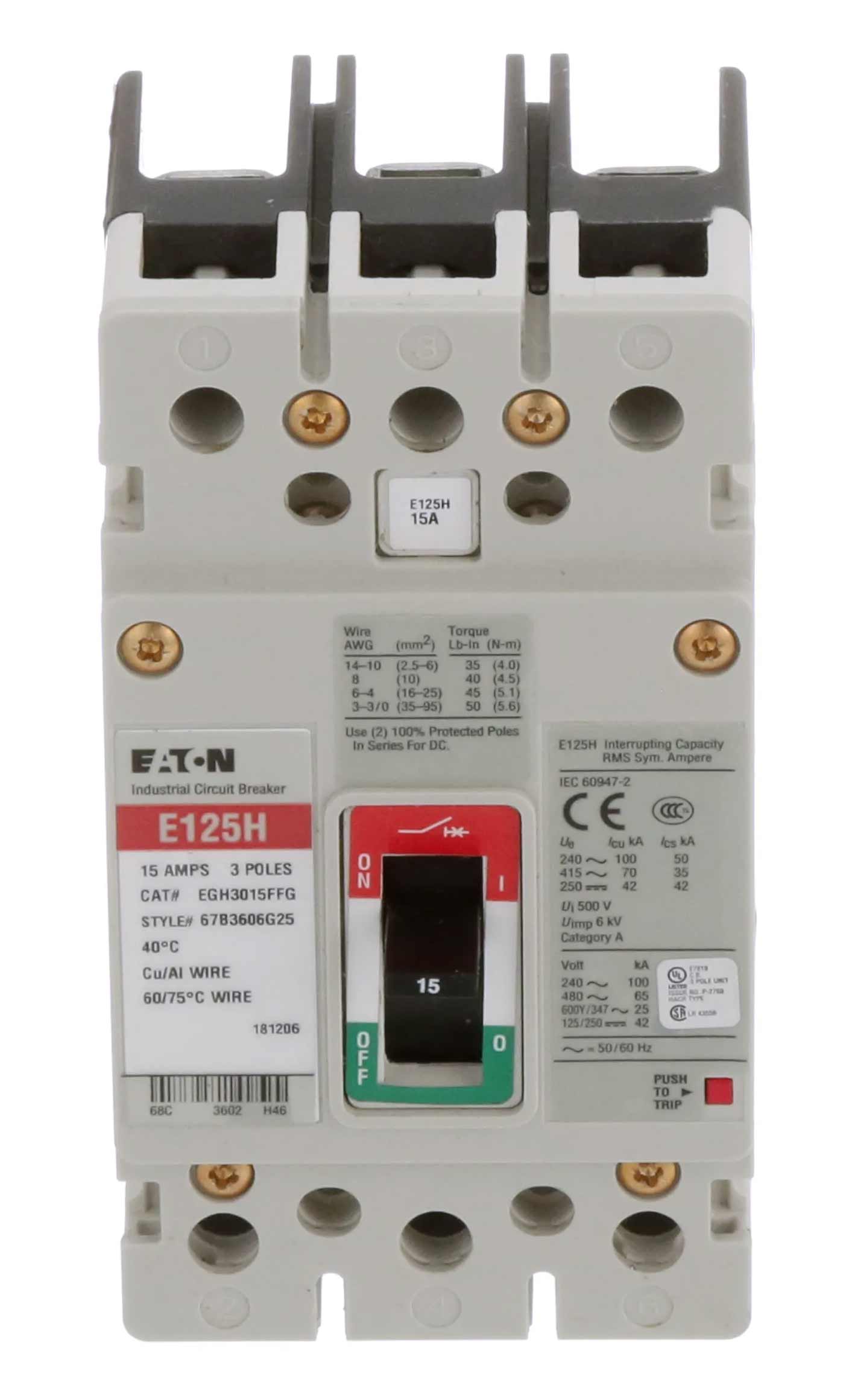 EGH3015FFG - Eaton - Molded Case Circuit Breaker