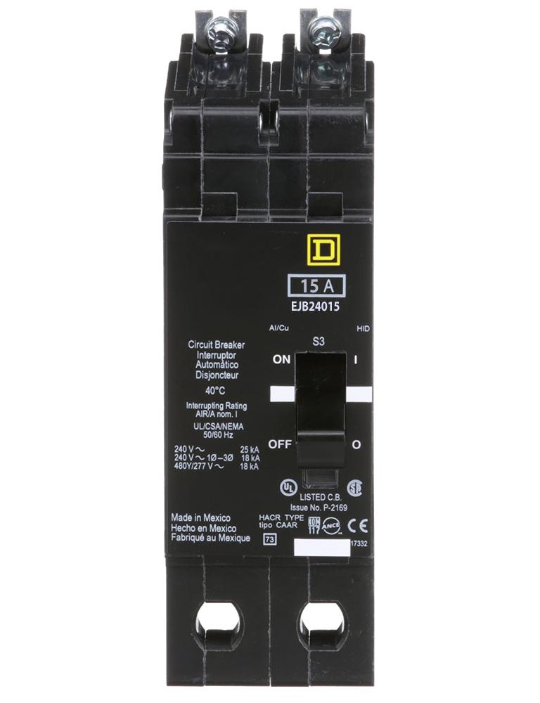 EJB24015 - Square D 15 Amp 2 Pole 480 Volt Bolt-On Circuit Breaker