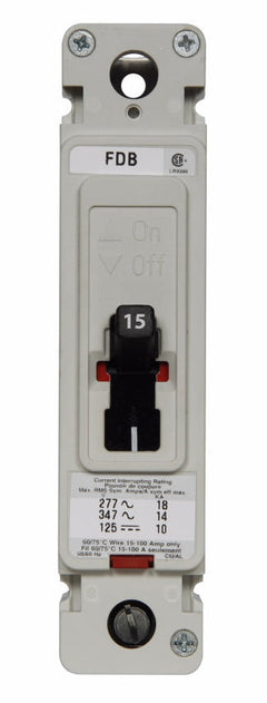 FDB1015L - Eaton Cutler-Hammer 15 Amp 1 Pole 347 Volt Molded Case Circuit Breaker