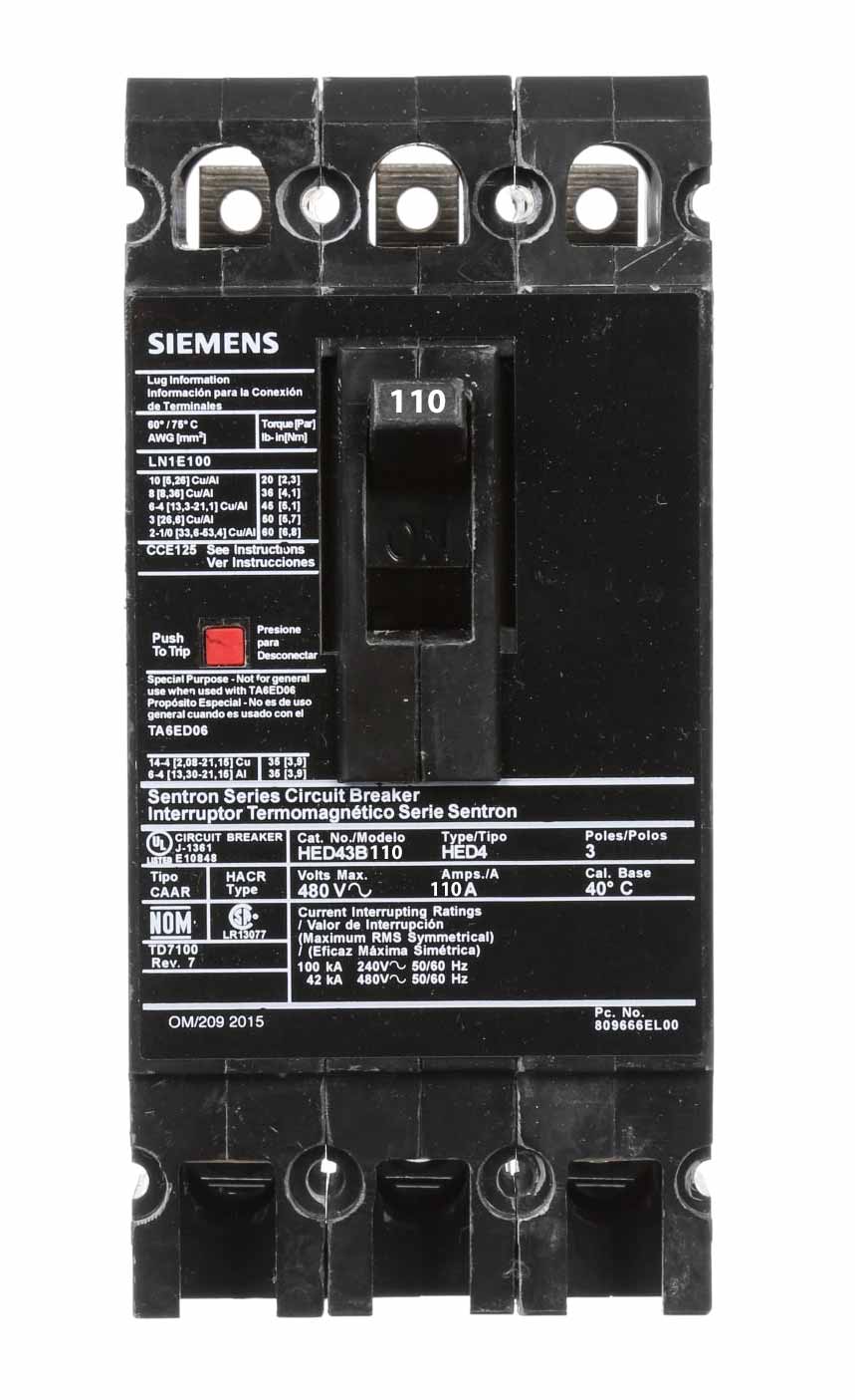 HED43B110L - Siemens - Molded Case Circuit Breaker