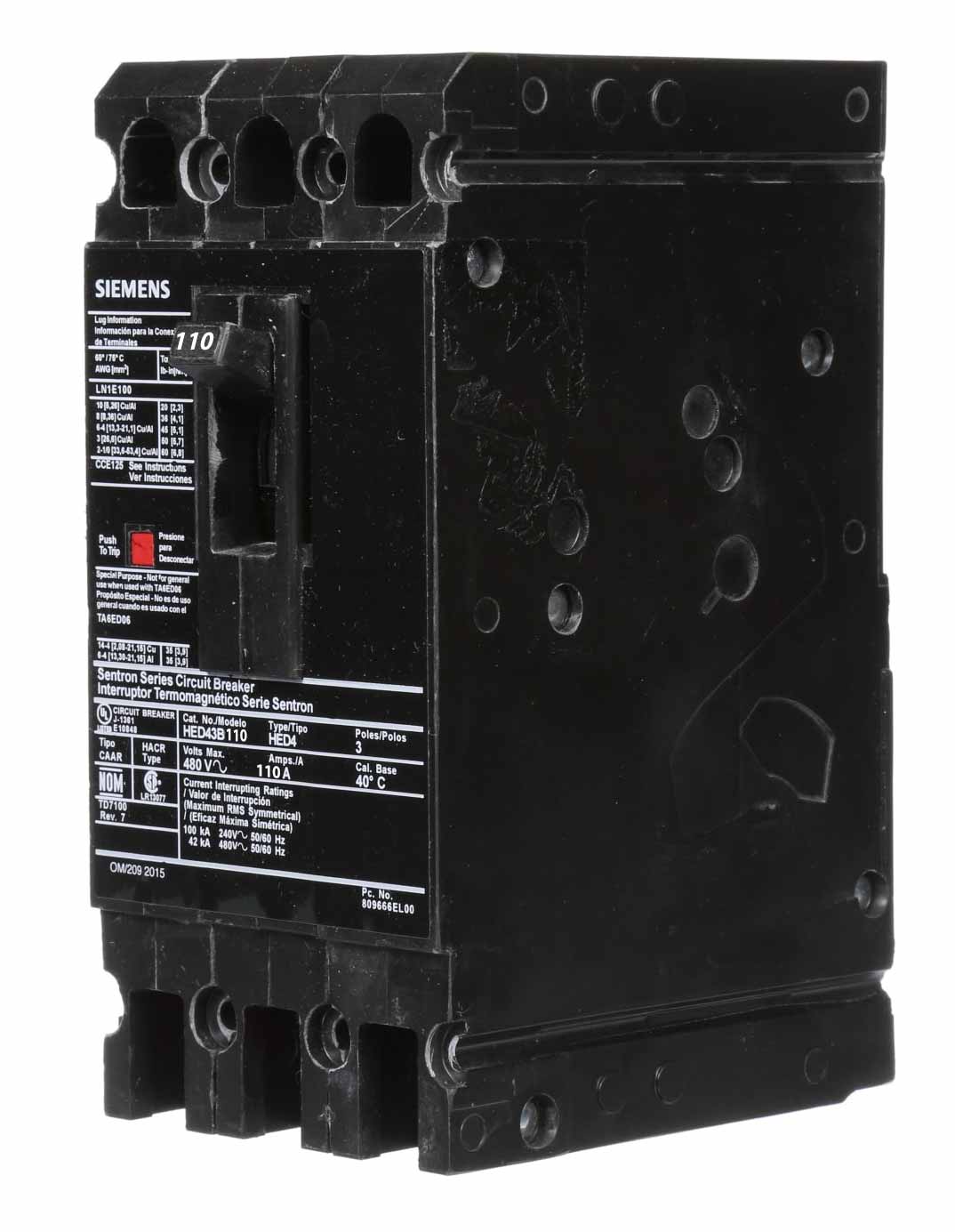 HED43B110 - Siemens - Molded Case Circuit Breaker