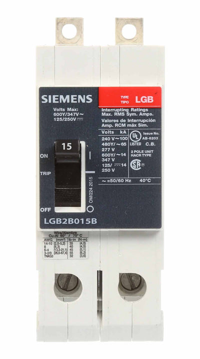 LGB2B015B - Siemens - Molded Case Circuit Breaker