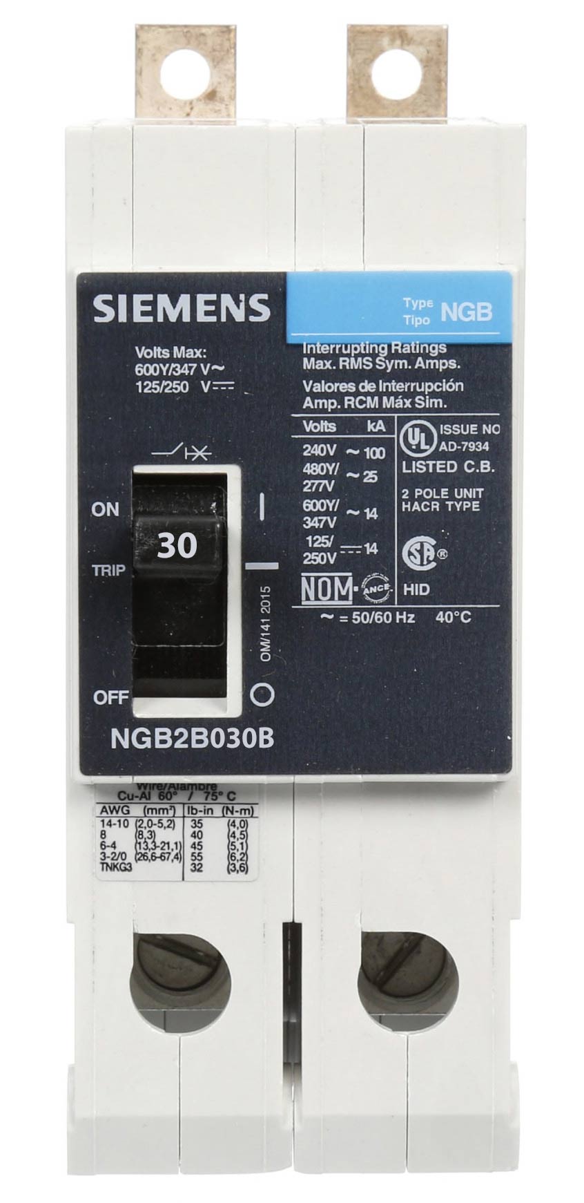 NGB2B030B - Siemens - Molded Case Circuit Breaker