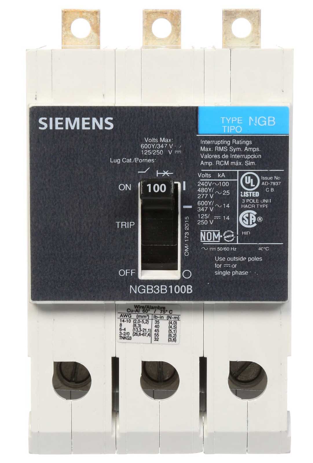 NGB3B100B - Siemens - Molded Case Circuit Breaker