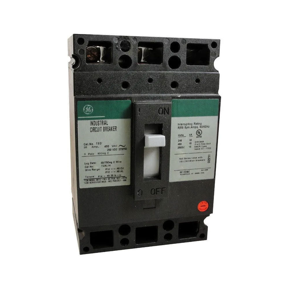 TED134015 - GE 15 Amp 3 Pole 480 Volt Molded Case Circuit Breaker General Electric Lug