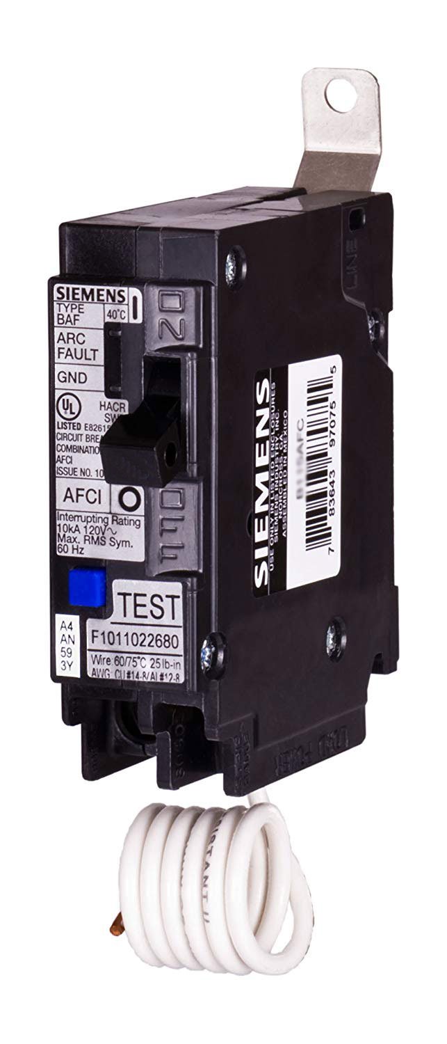 B120AFC - Siemens 20 Amp Single Pole Combination AFCI Bolt-On Circuit Breaker