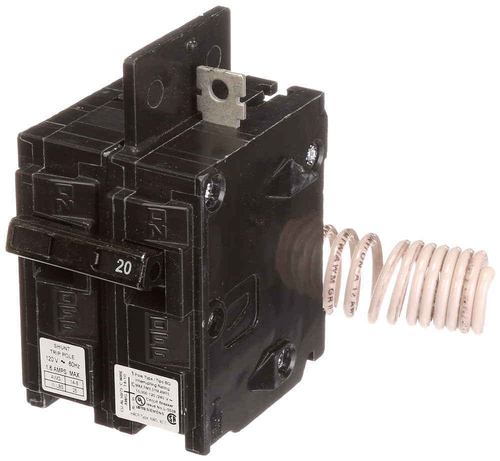 BQ1B02000S01 - Siemens - 20 Amp Shunt Trip Circuit Breaker