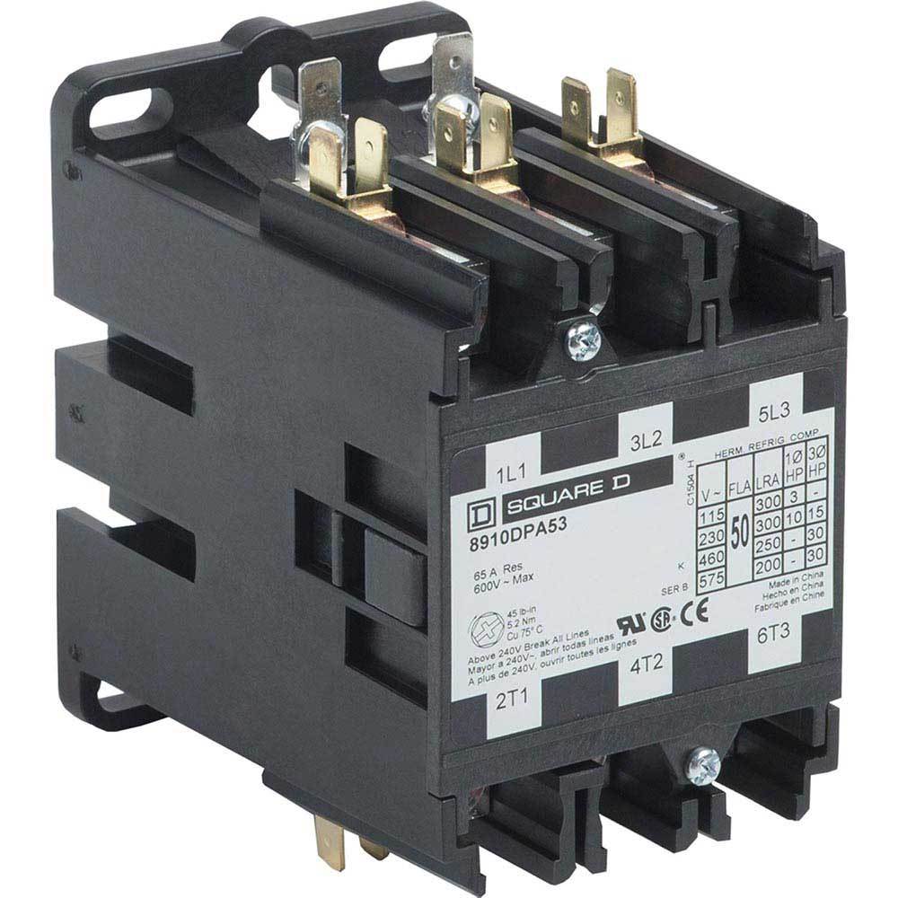 8910DPA53V06 - Square D 50 Amp 3 Pole 480 Volt Definite Purpose Contactor