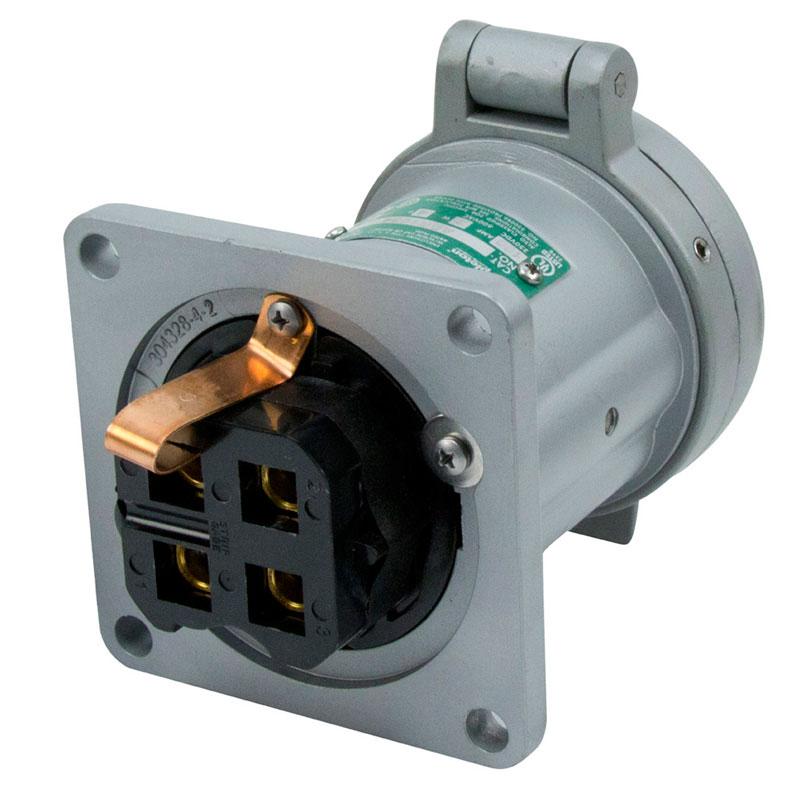 ADR1034 - Appleton - 100 Amp 600V 4 Pole 3 Wire Powertite Series Pin & Sleeve Receptacle