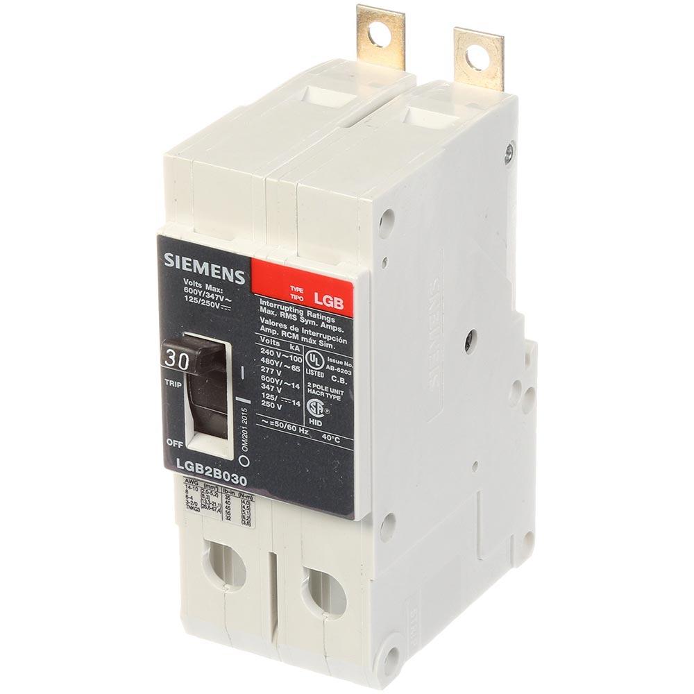 LGB2B030B - Siemens 30 Amp 2 Pole 600 Volt Bolt-On Molded Case Circuit Breaker