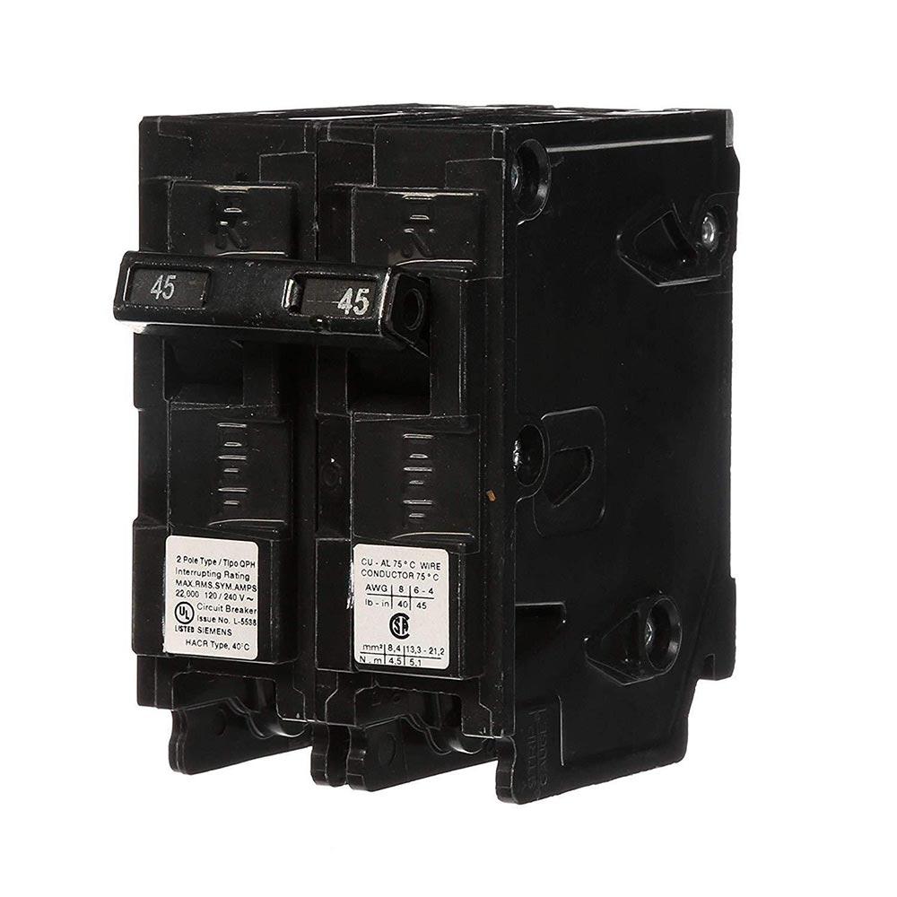 Q245H - Siemens 45 Amp 2 Pole 240 Volt Thermal Magnetic Circuit Breaker