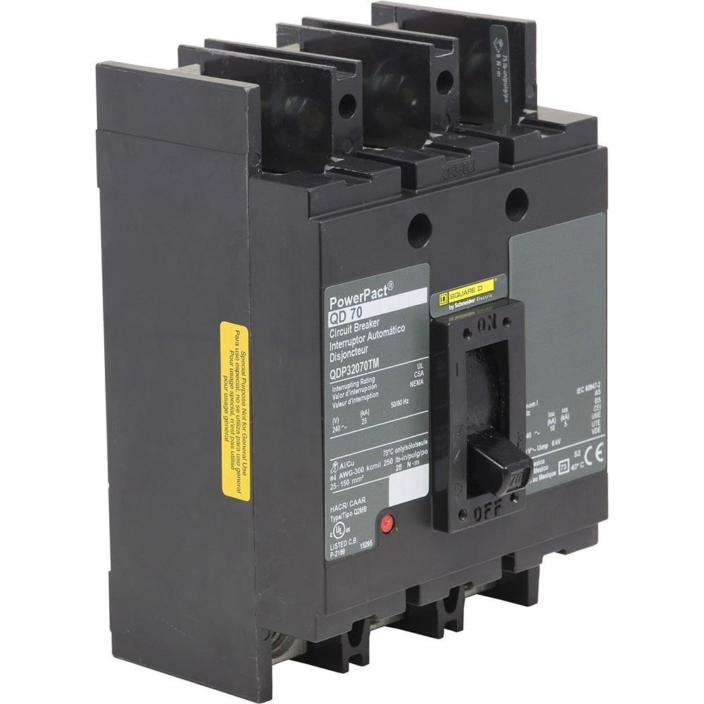 QDP32070TM - Square D 70 Amp 3 Pole 240 Volt Molded Case Circuit Breaker