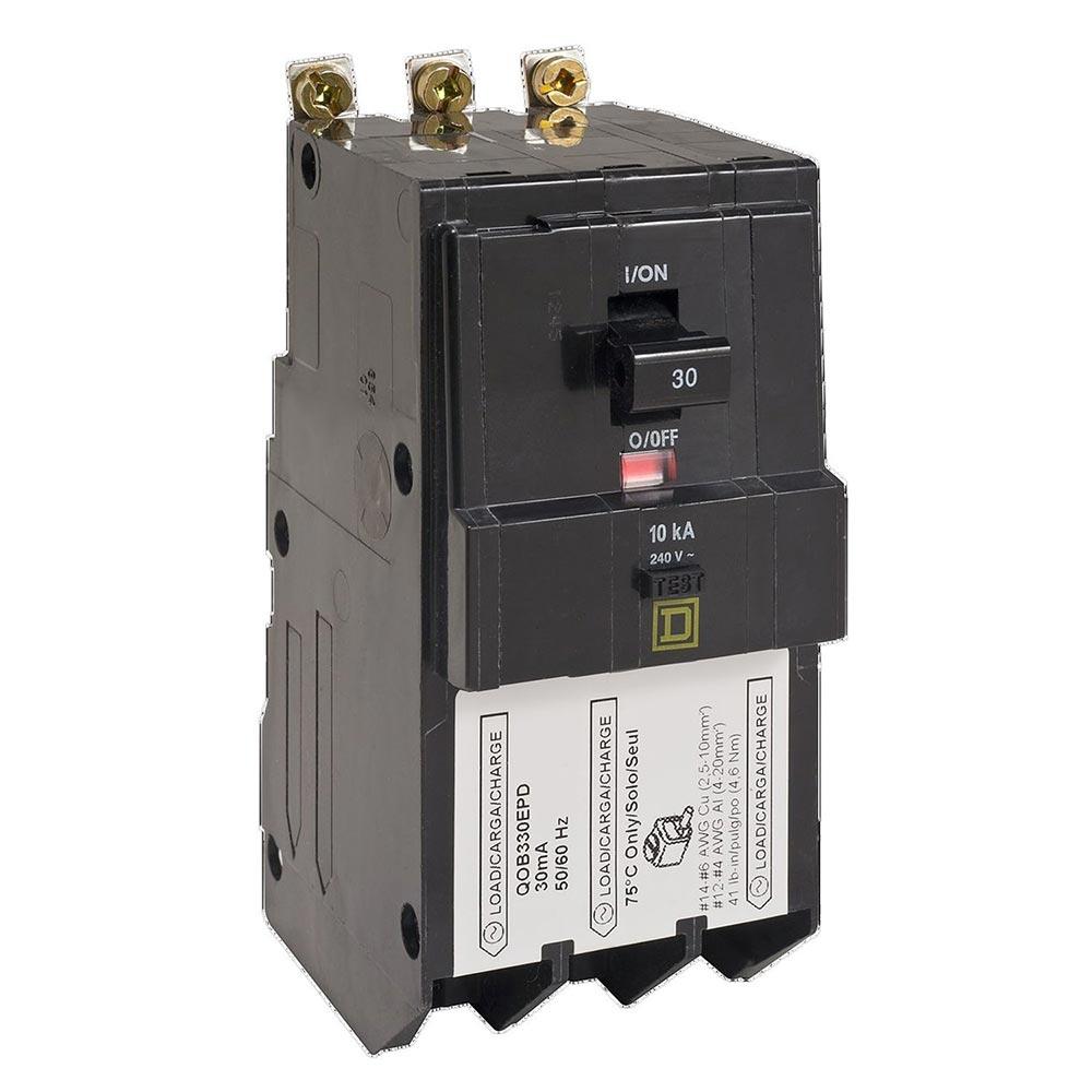 QOB330GFI - Square D 30 Amp 3 Pole 240 Volt Bolt-On Molded Case Circuit Breaker