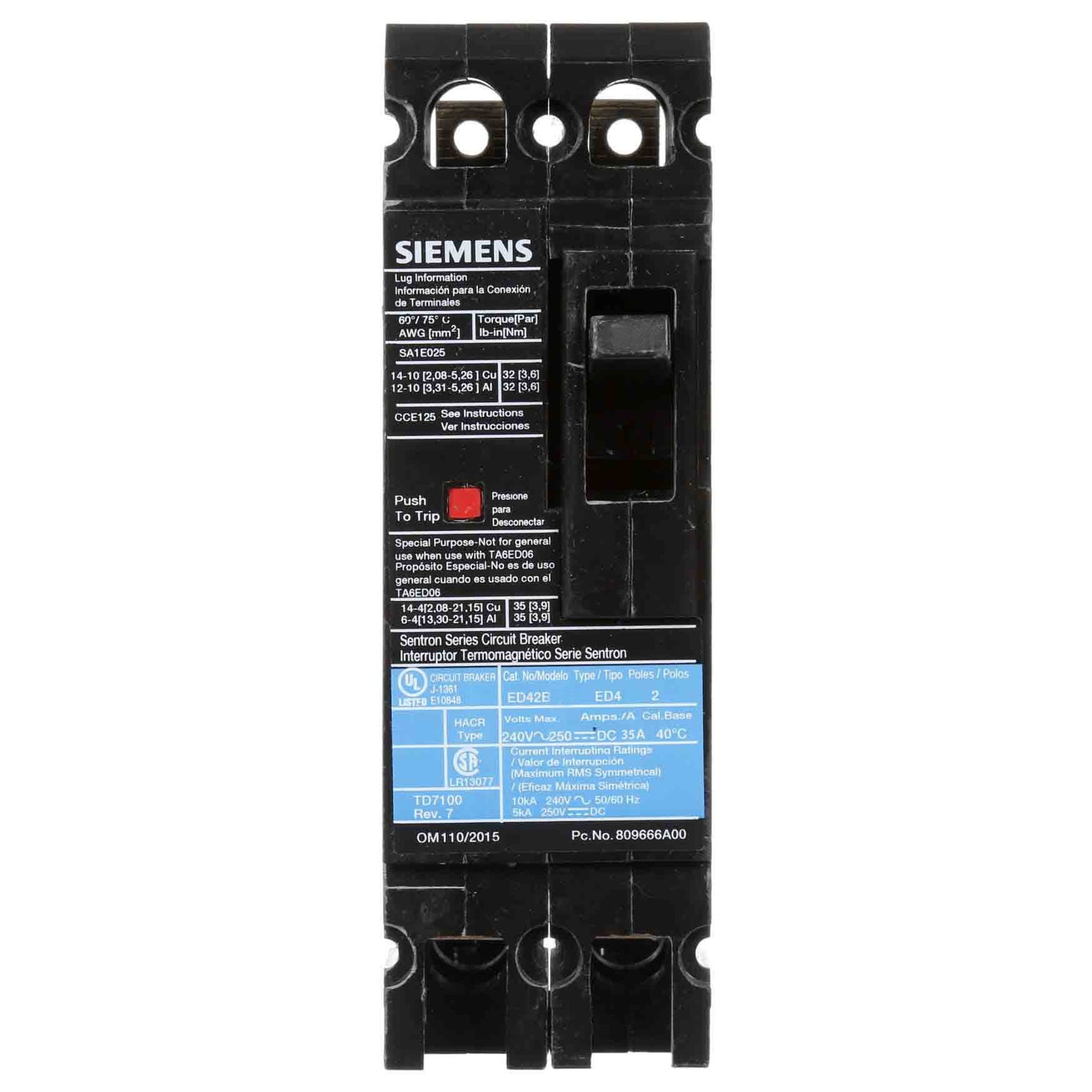 ED42B025 - Siemens - Molded Case Circuit Breaker