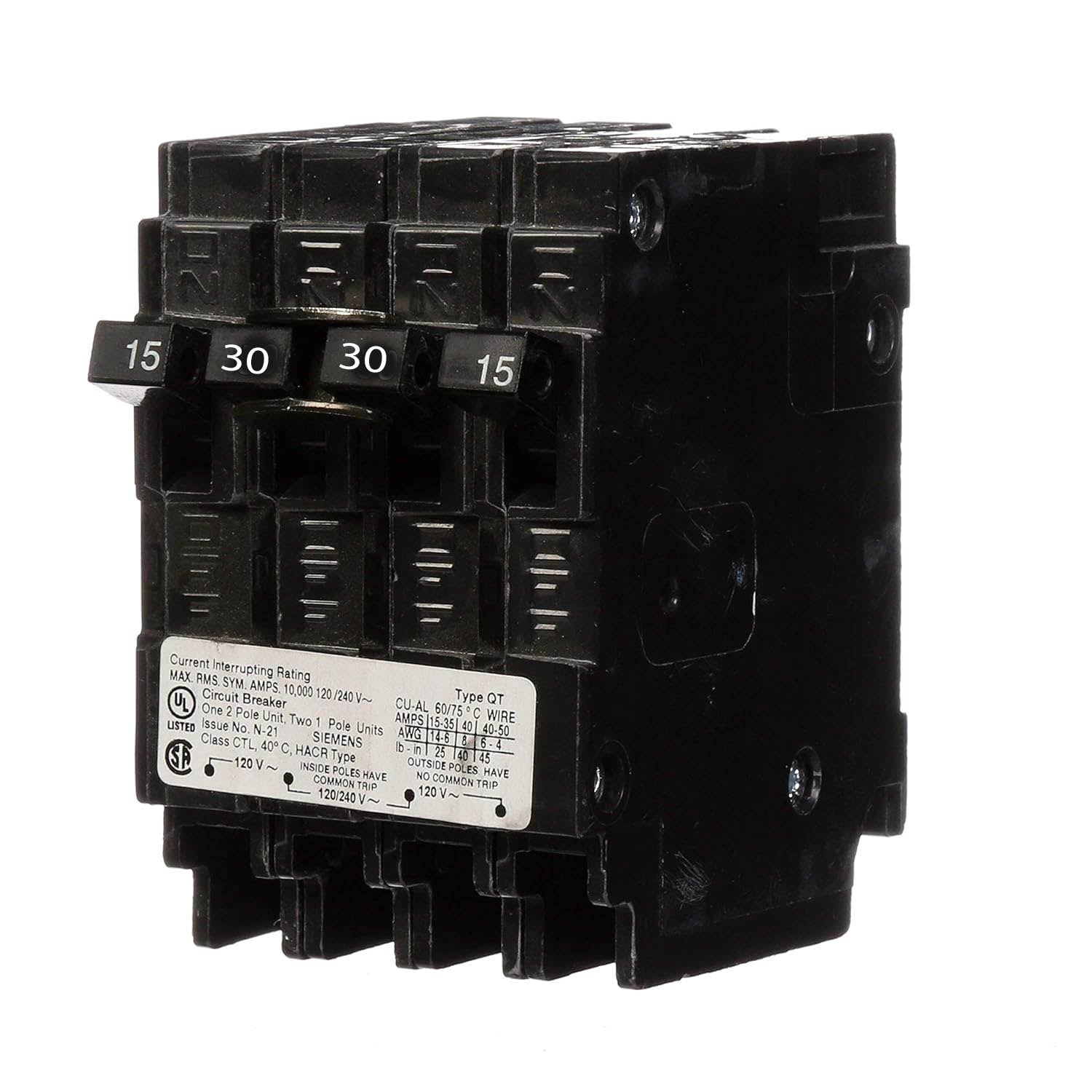 Q21530CT - Siemens - 30 Amp Quad Circuit Breaker