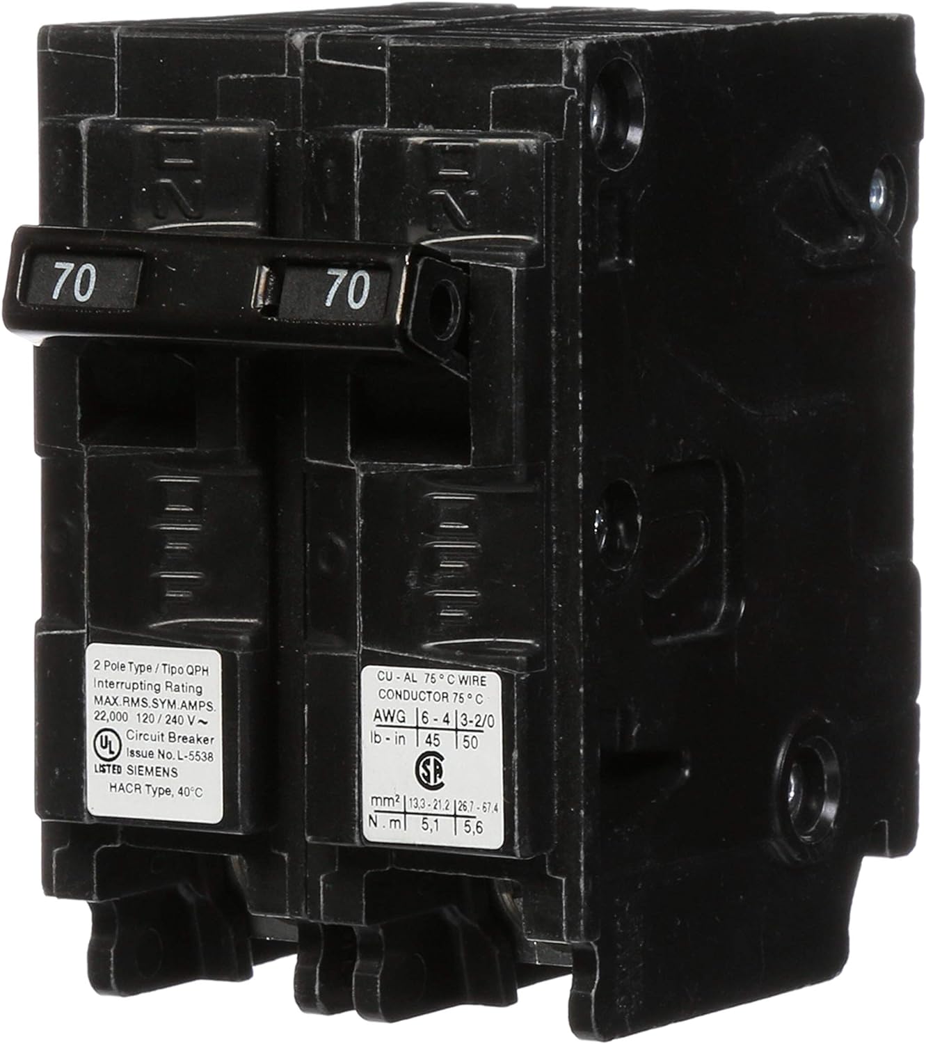 Q270H - Siemens - 70 Amp 22kA Circuit Breaker