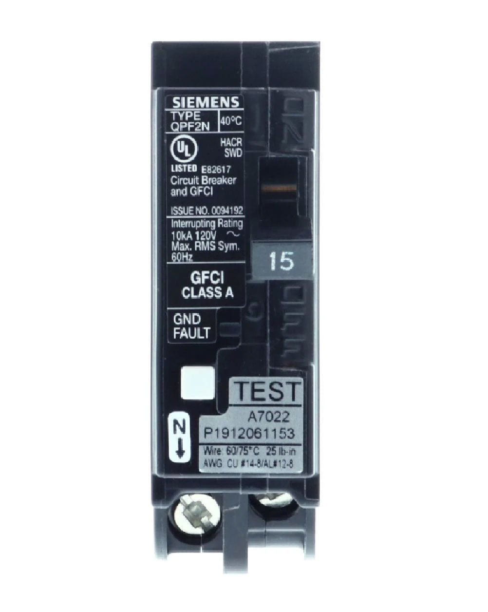 QF115AN - Siemens - GFCI Circuit Breaker