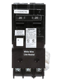 QF220A - Siemens 20 Amp Double Pole 240 Volt GFCI Circuit Breaker