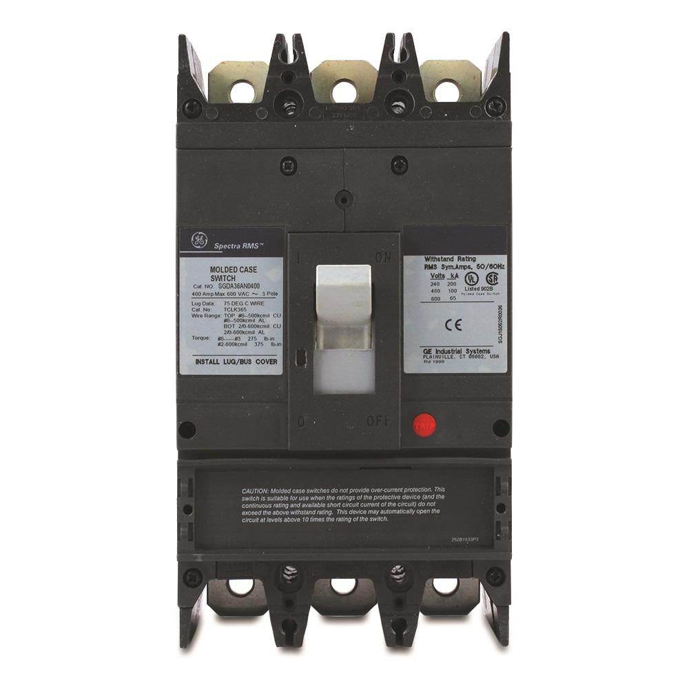 SGDA36AN0400 - GE 400 Amp 3 Pole 600 Volt Bolt-On Molded Case Circuit Breaker